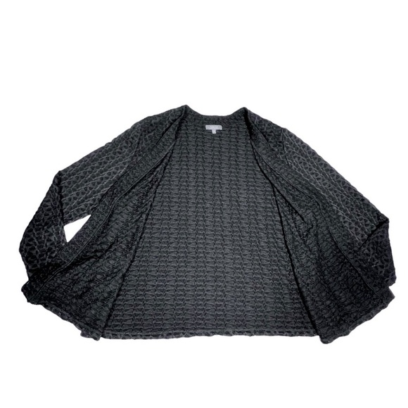 NWT HABITAT Shawl Pocket Jacket Black Cobblestone Knit Cardigan Size L - Picture 9 of 16